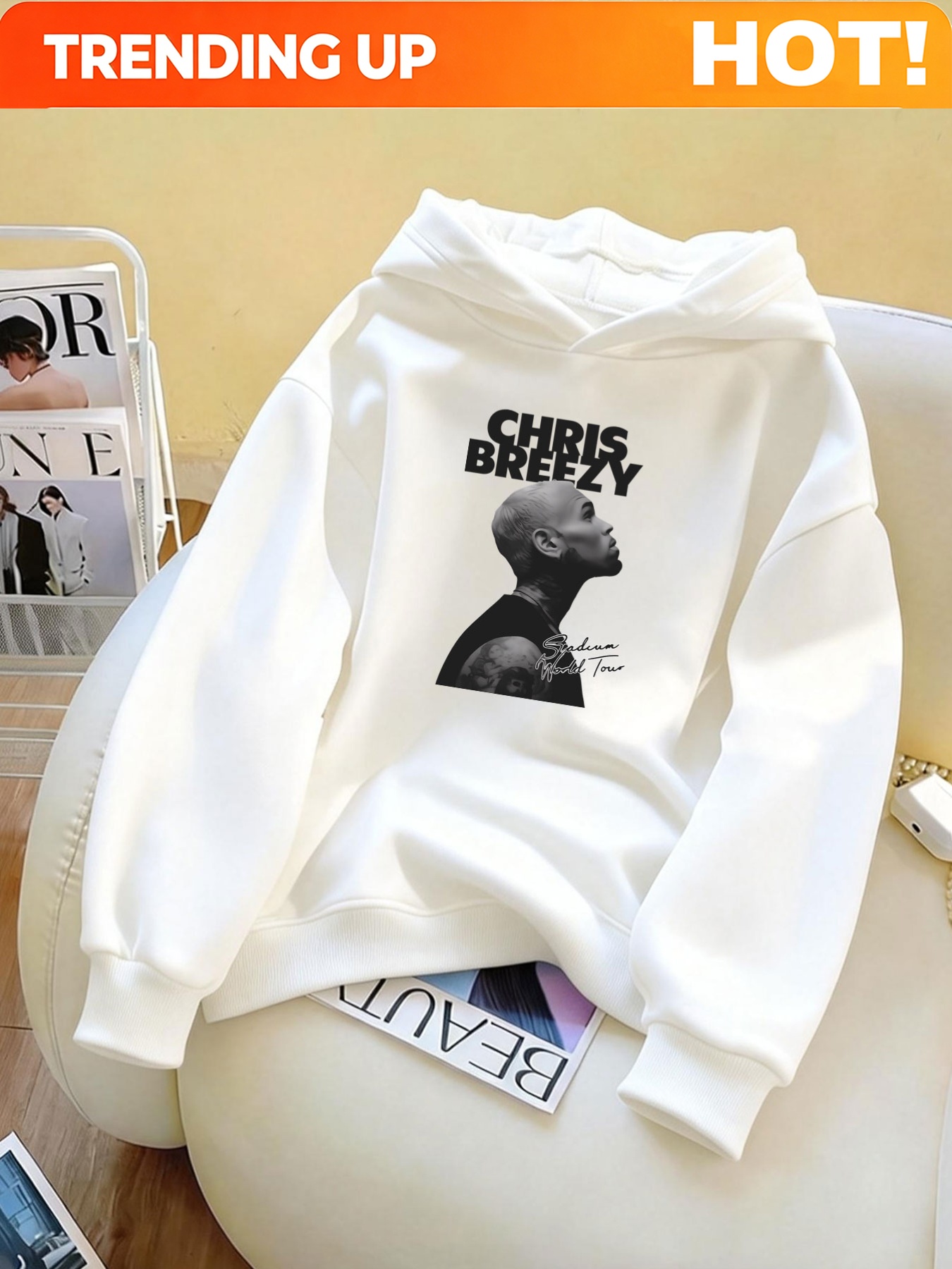 Beauty & Makeup Katia Di Paola - Sweat-shirt à capuche imprimé pour femme,