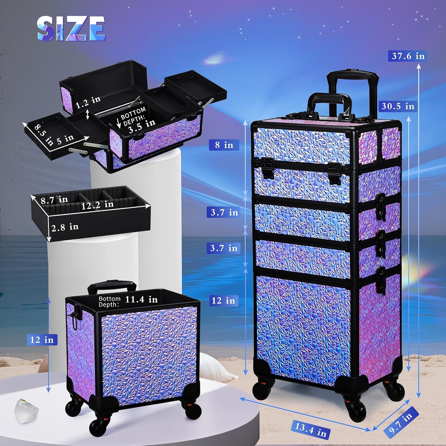 Valise de maquillage à roulett - Beauty Makeup Vanity Set avis et prix